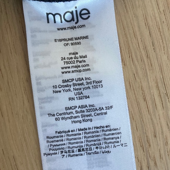 Maje Navy pant with snaps along side. - Picture 7 of 8